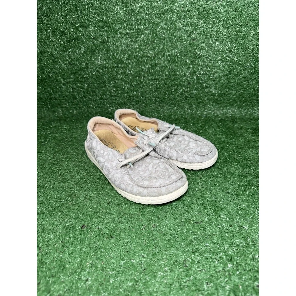 Hey Dude Wendy Toddler Size 11C Grey White‎ Walking Shoes Comfy Loafer Slip On
